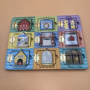 Melissa & Doug Wooden Magnetic Hide & Seek Board Puzzle – Doors & Objects